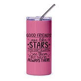 Best Friend Gift Tumbler, Friendship Quote Tumbler, Gift for Friend, Long Distance Friend Tumbler, Good Friends are Like Stars Gift - Tawshia
